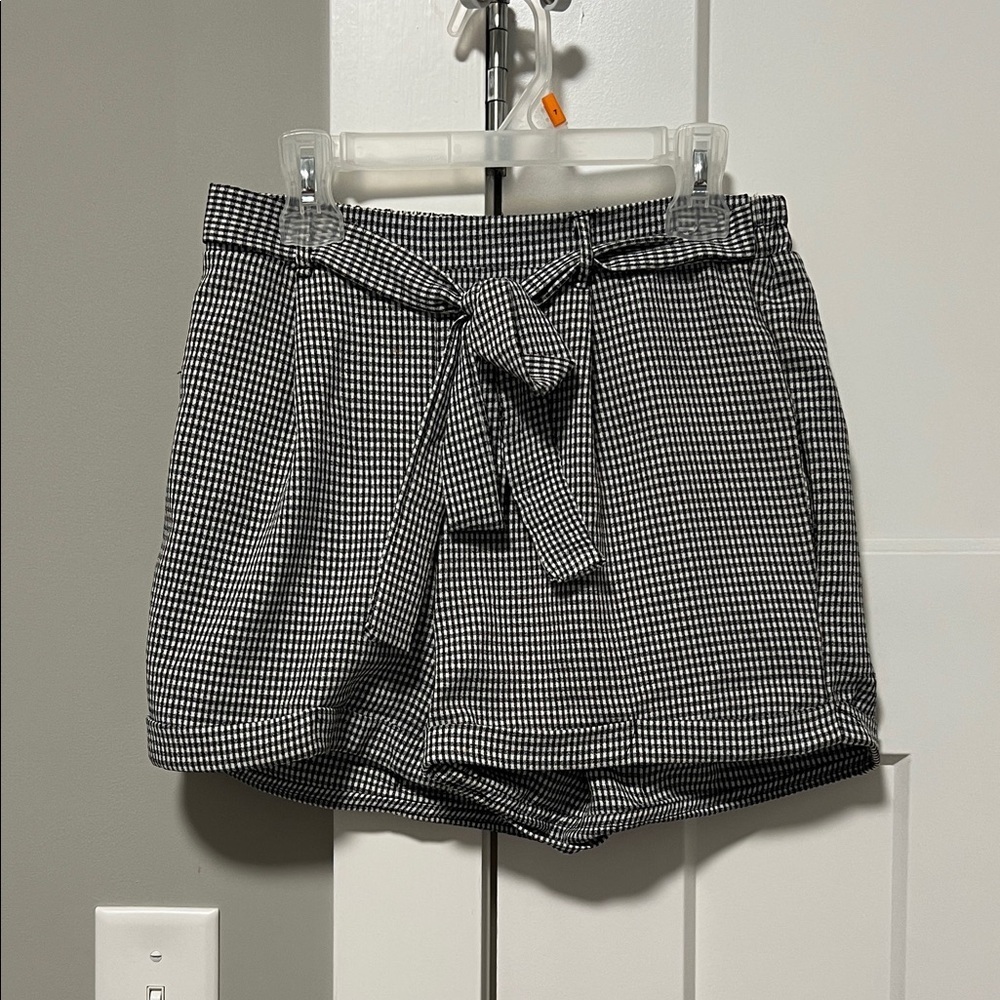 Sienna Sky High Waist Black and White Gingham Shorts